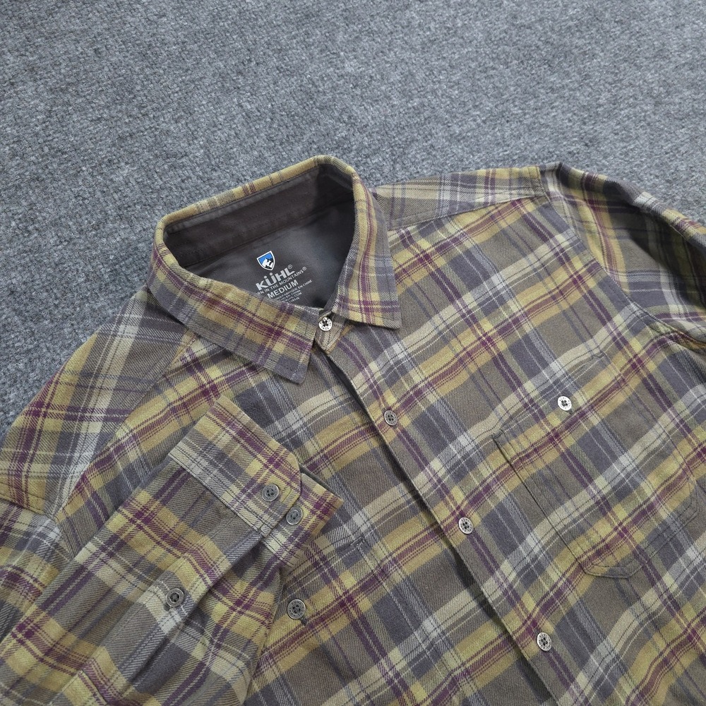 Kuhl Shirt Mens M Multicolor Plaid Fugitive Flannel Hiking Camp Outdoors 7202
